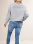 Autumn And Winter Round Neck Color Block Knitted Sweater Loose Versatile Pullover Sweater