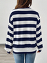 Women's Striped Print Casual Round Neck Long Sleeve Sweatshirt