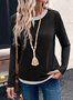Women Color Block V Neck Casual Long Sleeve T-shirt