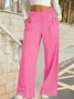 Women's  Elastic Waist H-Line Wide Leg Pants Daily Going Out Pants Deep Gray Casual Split Joint Plain Spring/Fall Pants
