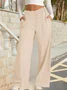 Women's  Elastic Waist H-Line Wide Leg Pants Daily Going Out Pants Deep Gray Casual Split Joint Plain Spring/Fall Pants