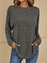 Women Abstract Crew Neck Casual Long Sleeve T-shirt