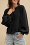 Casual V Neck Color Block Cotton Sweatshirt