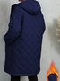 Elegant Quilted Hooded Jacket for Women Zippered Long Sleeves Quilted iacket