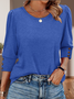 Women Geometric V Neck Vintage Long Sleeve T-shirt