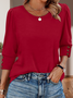 Women Geometric V Neck Vintage Long Sleeve T-shirt