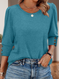 Women Geometric V Neck Vintage Long Sleeve T-shirt
