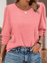 Women Geometric V Neck Vintage Long Sleeve T-shirt
