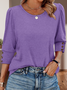 Women Geometric V Neck Vintage Long Sleeve T-shirt
