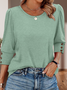 Women Geometric V Neck Vintage Long Sleeve T-shirt