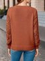 Basic Wool Hollow Knit Pullover Long Sleeve Crochet Jacquard Loose V-neck Bottoming Sweater