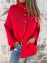 Casual Plain Stand Collar Jacket