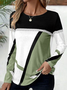 Women Abstract Crew Neck Casual Long Sleeve T-shirt