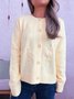 Casual Crew Neck Regular Fit Cardigan