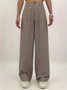 Women's  H-Line Wide Leg Pants Daily Going Out Pants Black-brown Casual Split Joint Plaid Spring/Fall Pants