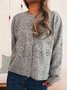 Casual Crew Neck Regular Fit Cardigan