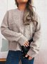Casual Crew Neck Regular Fit Cardigan