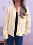Casual Crew Neck Regular Fit Cardigan