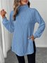 Women Plain Crew Neck Casual Long Sleeve T-shirt