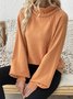 Casual Plain Turtleneck Sweater