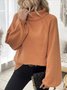 Casual Plain Turtleneck Sweater