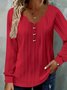 Casual Plain V Neck Blouse