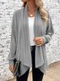 V Neck Plain Casual Cardigan