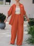 Casual Plain Stand Collar Two-Piece Set