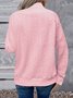 Plain Girly Loose Turtleneck Simple Solid Color Three-dimensional Jacquard High Collar Button Casual Fashion Sports Sweatshirt
