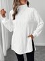 Women Plain Crew Neck Casual Long Sleeve T-shirt