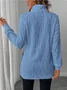 Women Plain Crew Neck Casual Long Sleeve T-shirt