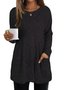 Women Plain Crew Neck Casual Long Sleeve T-shirt
