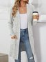 Lady Romance Wrap Rayon Pocket Autumn And Winter Long Solid Color Long Sleeve Loose Cardigan