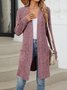 Lady Romance Wrap Rayon Pocket Autumn And Winter Long Solid Color Long Sleeve Loose Cardigan