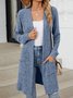 Lady Romance Wrap Rayon Pocket Autumn And Winter Long Solid Color Long Sleeve Loose Cardigan