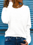 Women Plain Crew Neck Casual Long Sleeve T-shirt
