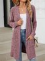 Lady Romance Wrap Rayon Pocket Autumn And Winter Long Solid Color Long Sleeve Loose Cardigan