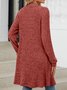 Lady Romance Wrap Rayon Pocket Autumn And Winter Long Solid Color Long Sleeve Loose Cardigan