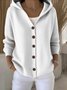 Plain Regular Fit Casual Cotton Cardigan