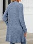 Lady Romance Wrap Rayon Pocket Autumn And Winter Long Solid Color Long Sleeve Loose Cardigan