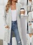 Lady Romance Wrap Rayon Pocket Autumn And Winter Long Solid Color Long Sleeve Loose Cardigan