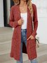 Lady Romance Wrap Rayon Pocket Autumn And Winter Long Solid Color Long Sleeve Loose Cardigan
