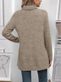 Women Plain Turtleneck Vintage Long Sleeve T-shirt