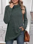 Women Plain Turtleneck Vintage Long Sleeve T-shirt