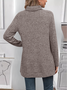 Women Plain Turtleneck Vintage Long Sleeve T-shirt