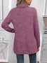 Women Plain Turtleneck Vintage Long Sleeve T-shirt