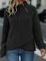 Cotton Mock Neck Casual Regular Fit Sweatshirt