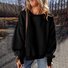 Cotton Casual Plain Crew Neck Sweatshirt