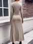 Women's Split Joint Plain Daily Going Out Two-Piece Set Coffee Casual Spring/Fall Top With Skirt Matching Set