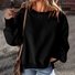 Cotton Casual Plain Crew Neck Sweatshirt
